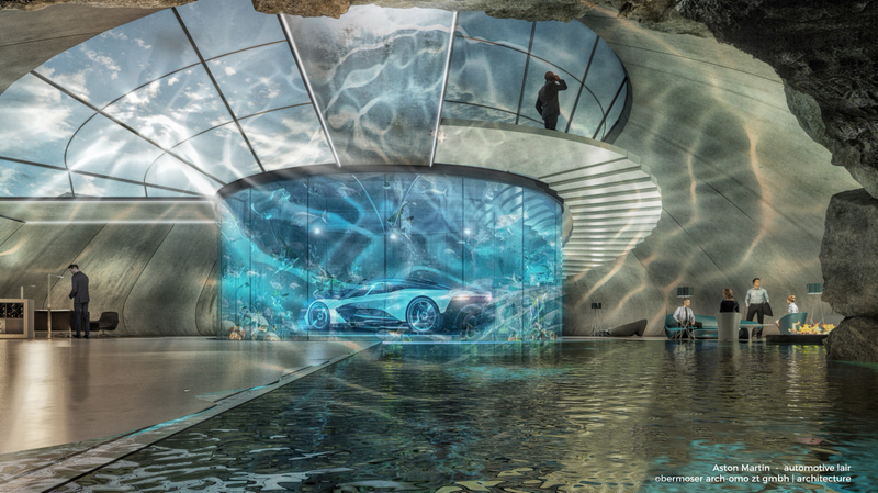 Illustration to an article entitled Aston Martin Is Geting The Evil Lair & # 39; Business